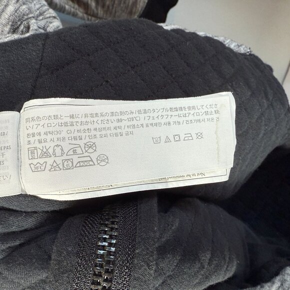 Abercrombie & Fitch Womens Quilted Sherpa Hooded Jacket Small Gray Fall Winter - Picture 13 of 13